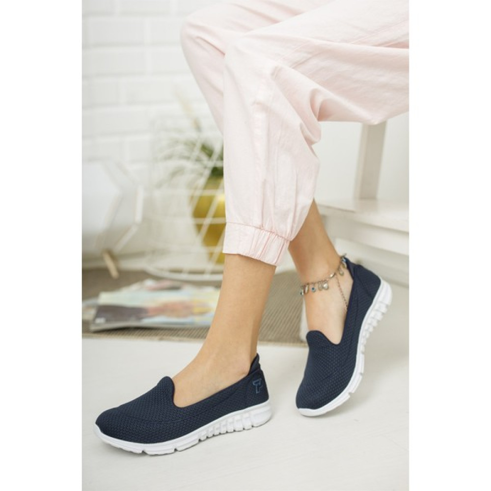 TuwoShoes Kadın Spor Babet Yürüyüş Ayakkabısı Lacivert Babetler Fiyatı