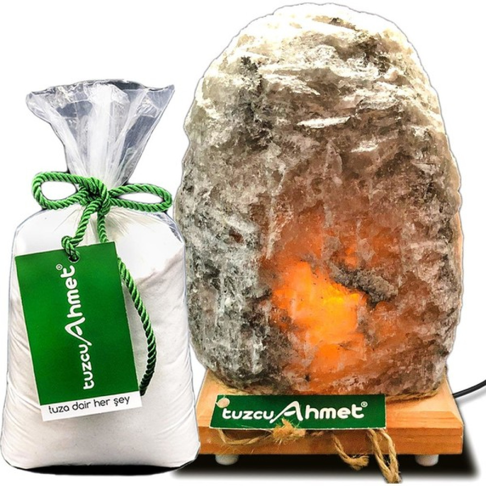 Tuzcu Ahmet 5-6 kg Elde Çekiçlenmiş Çankırı Tuz Lambası 1 kg Kaya Tuzu Hediyeli - Sarı Gece Lambası Fiyatı
