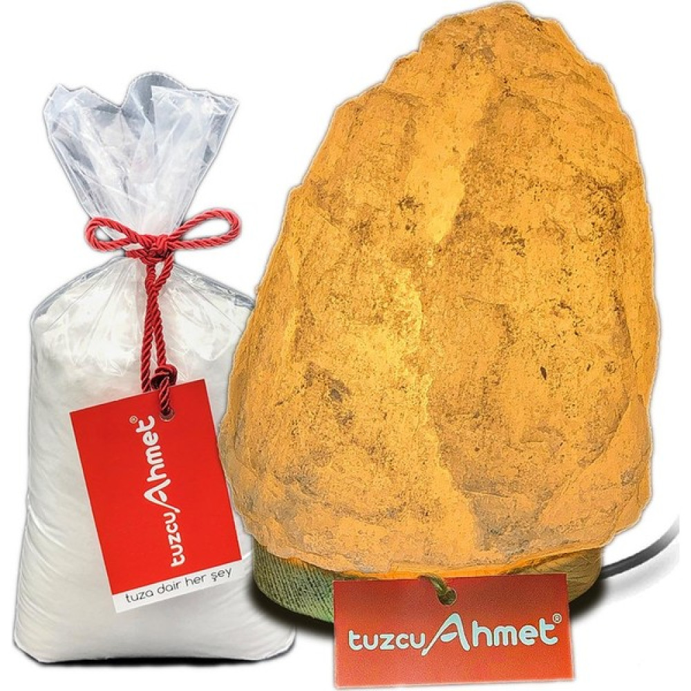 Tuzcu Ahmet Beyaz Tuzdan Yapılmış 5-6 kg Tuz Lamba Kaya Tuzu Hediyeli - Sarı Gece Lambası Fiyatı