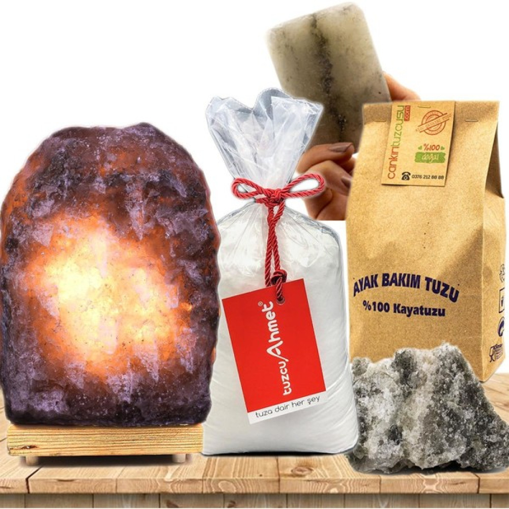 Tuzcu Ahmet Çankırı Tuz Lamba Seti 3-4 kg - Renkli Gece Lambası Fiyatı
