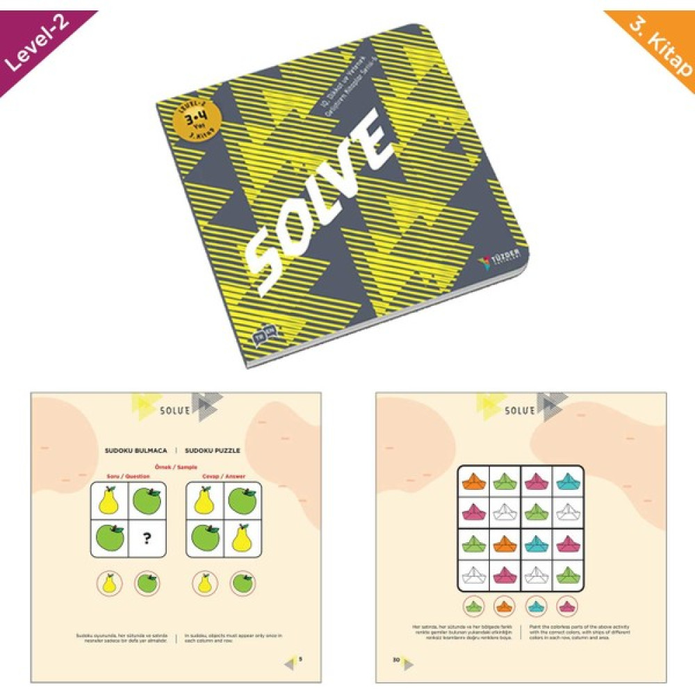 TÜZDER Yayınları Solve (3-4 Yaş) / Iq, Dikkati Güçlendirme Seti-Anasınıfı - Tüzder Yayınları Zihinsel Gelişim Kitapları Fiyatı