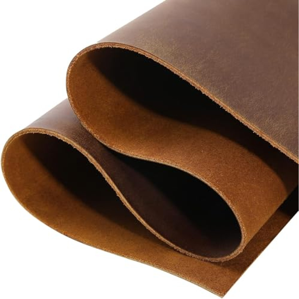 TUZECH Full Grain Genuine Leather Sheets for Crafts – 2mm Thick Tooling Leather, Cowhide Leather Squares (12 x 12 Inches, Dark Brown)