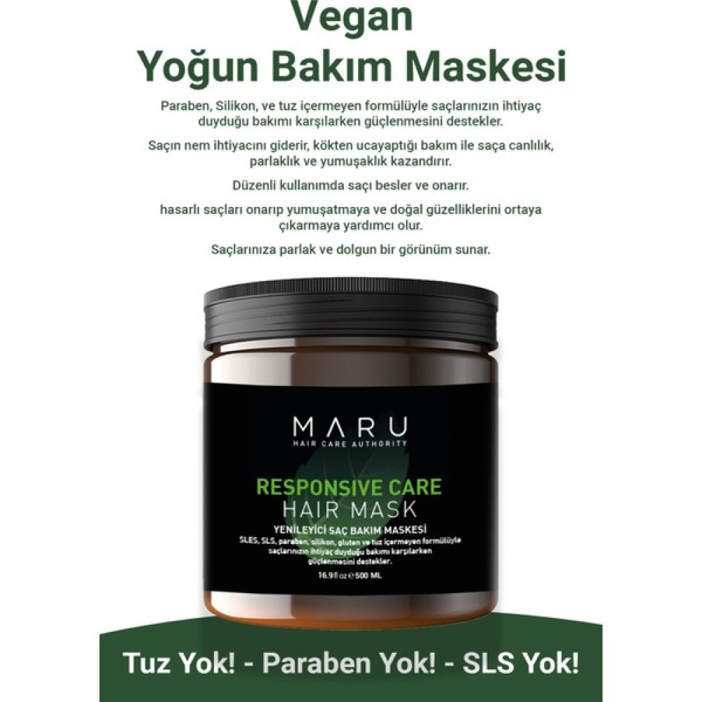 Tuzsuz Paraben İçermeyen Yenileyici Keratin Saç Bakım Maskesi 500 ml Saç Bakım Maskeleri & Serumlar & Spreyler Fiyatı