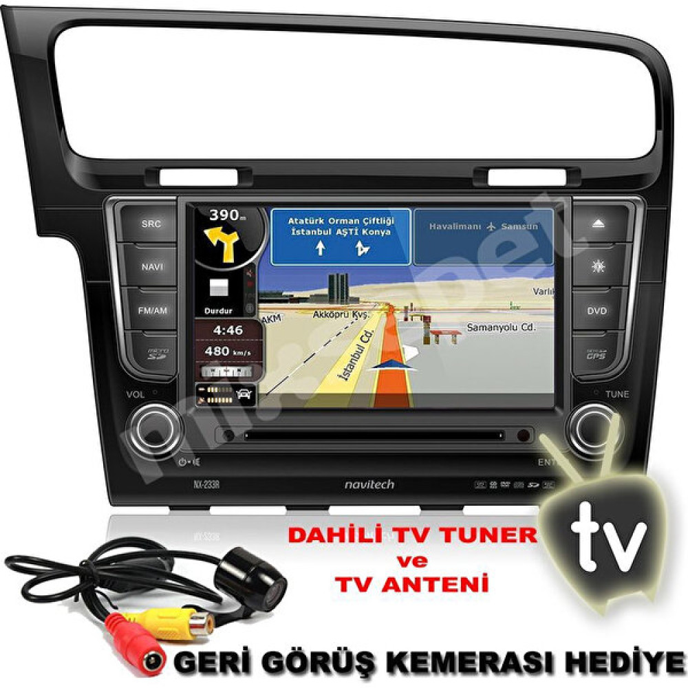 Tvet Golf 7 2013 Navigasyon Dvd Multimedya Double Teyp Oto Görüntü Sistemleri Fiyatı