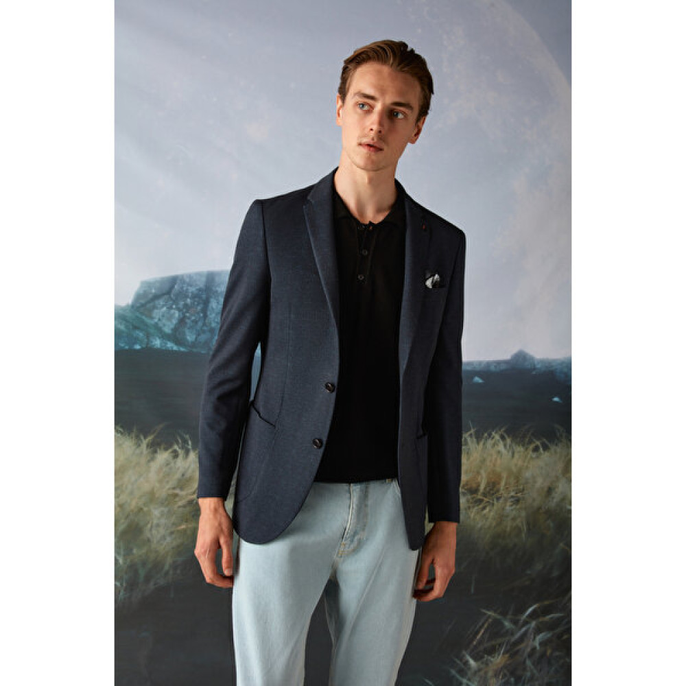 Tween Slim Fit Lacivert Melanj Kumaş Ceket 9TC04I710403M Erkek Ceket Fiyatı