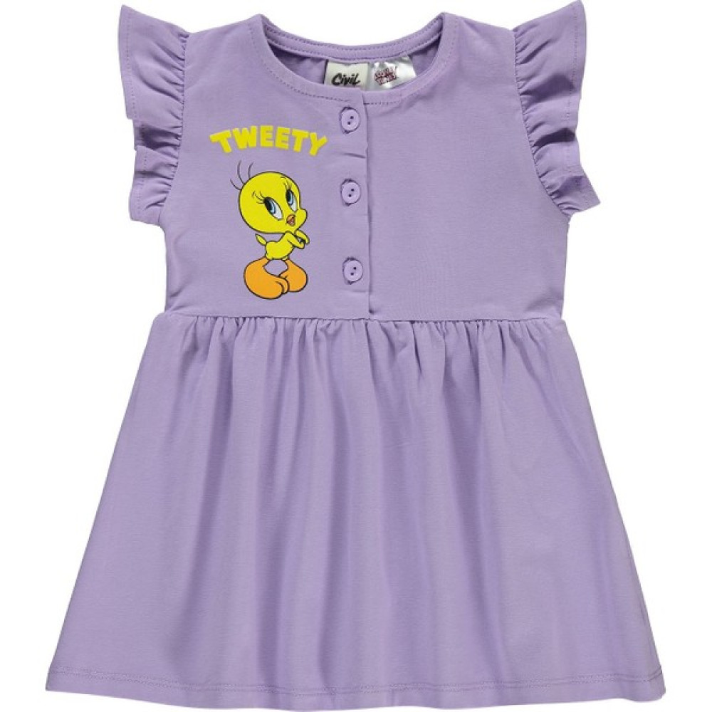 Tweety Kız Bebek Elbise 6-18 Ay Lila Bebek Elbisesi Fiyatı