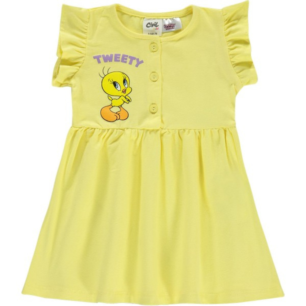 Tweety Kız Bebek Elbise 6-18 Ay Sarı Bebek Elbisesi Fiyatı