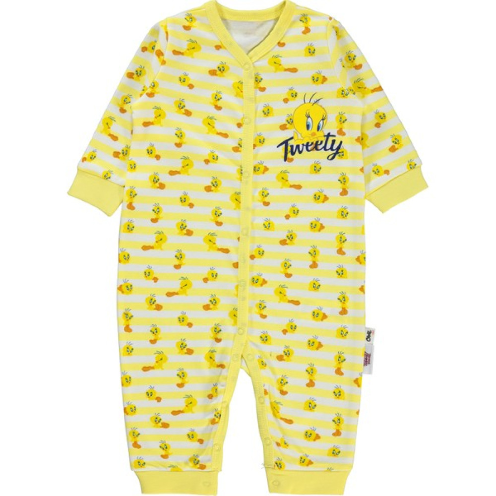 Tweety Kız Bebek Patiksiz Tulum 3-12 Ay Sarı Bebek Tulumu Fiyatı