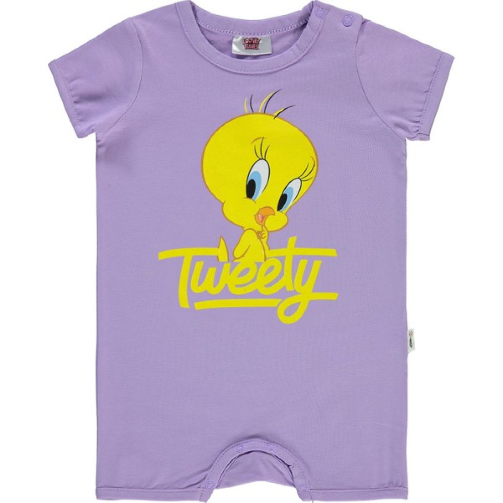 Tweety Kız Bebek Patiksiz Tulum 6-18 Ay Lila Bebek Tulumu Fiyatı
