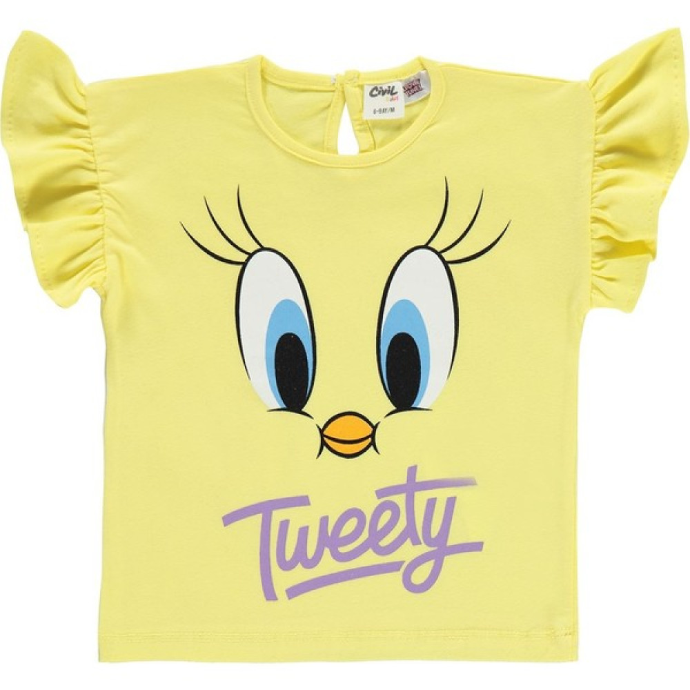 Tweety Kız Bebek Tişört 6-18 Ay Sarı Bebek T-shirt Fiyatı
