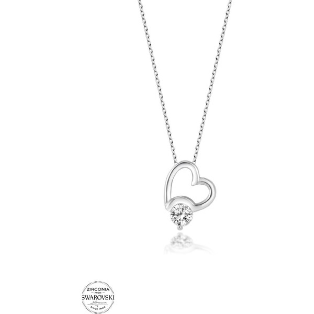 Twem Silver Swarovski Taşlı Kalp Kadın Gümüş Kolye Gümüş Kolye Fiyatı