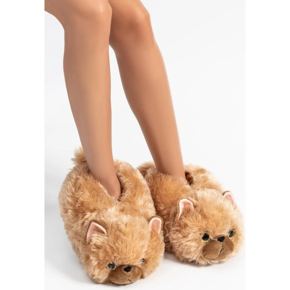Twigy Kedi Kahve Kadın Panduf Terlik CC0615 Panduflar Fiyatı
