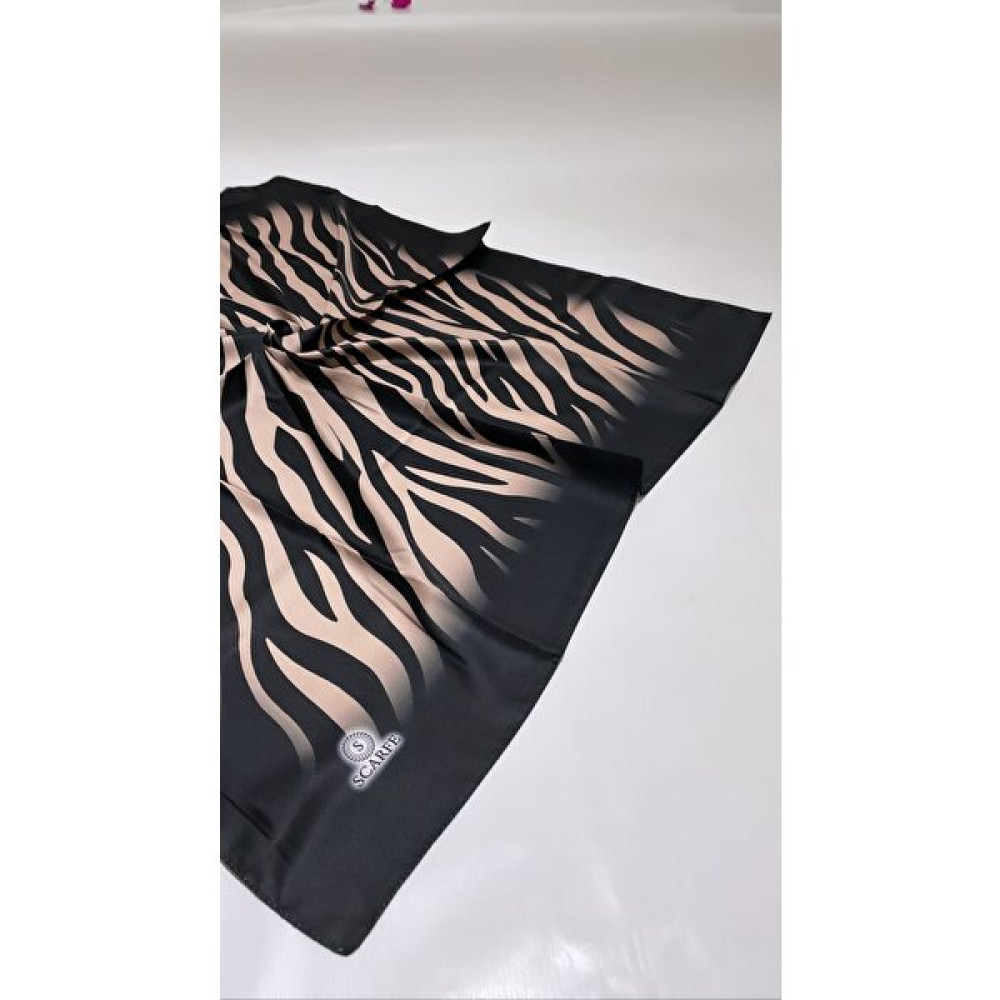 Twill Eşarp Zebra Desen Ipek Deseni 90 x 90 cm Eşarp Fiyatı