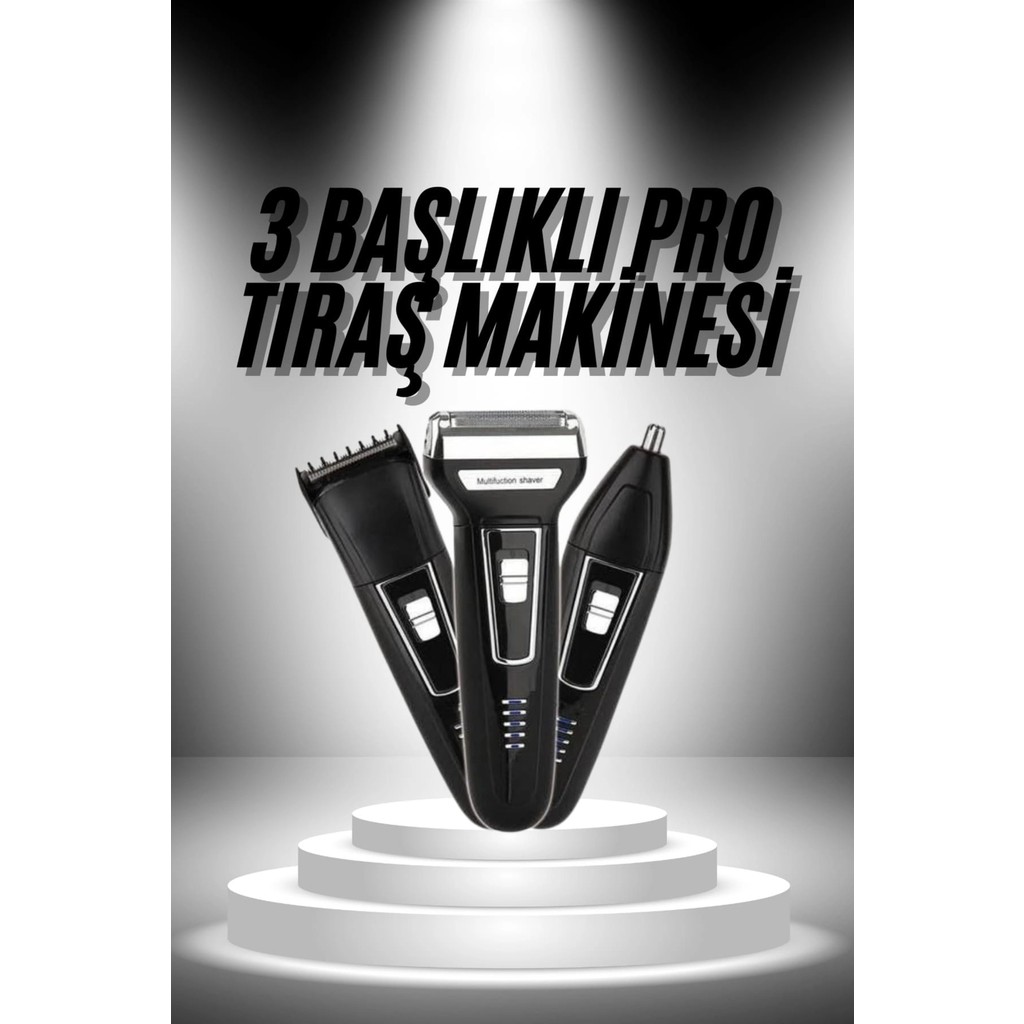 Twin Store 3'lü Set Pro Traş Makinesi Saç Sakal Kesme ve Burun Kılı Alma Özellikleriyle - Seçenek Diğer Fiyatı