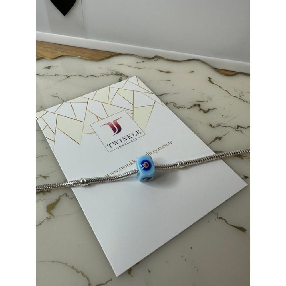 Twinkle Jewellery Moments Bileklik Uyumlu Açık Mavi Cam Boncuk Charm (murano) Saat ve Bileklik Aksesuarı Fiyatı