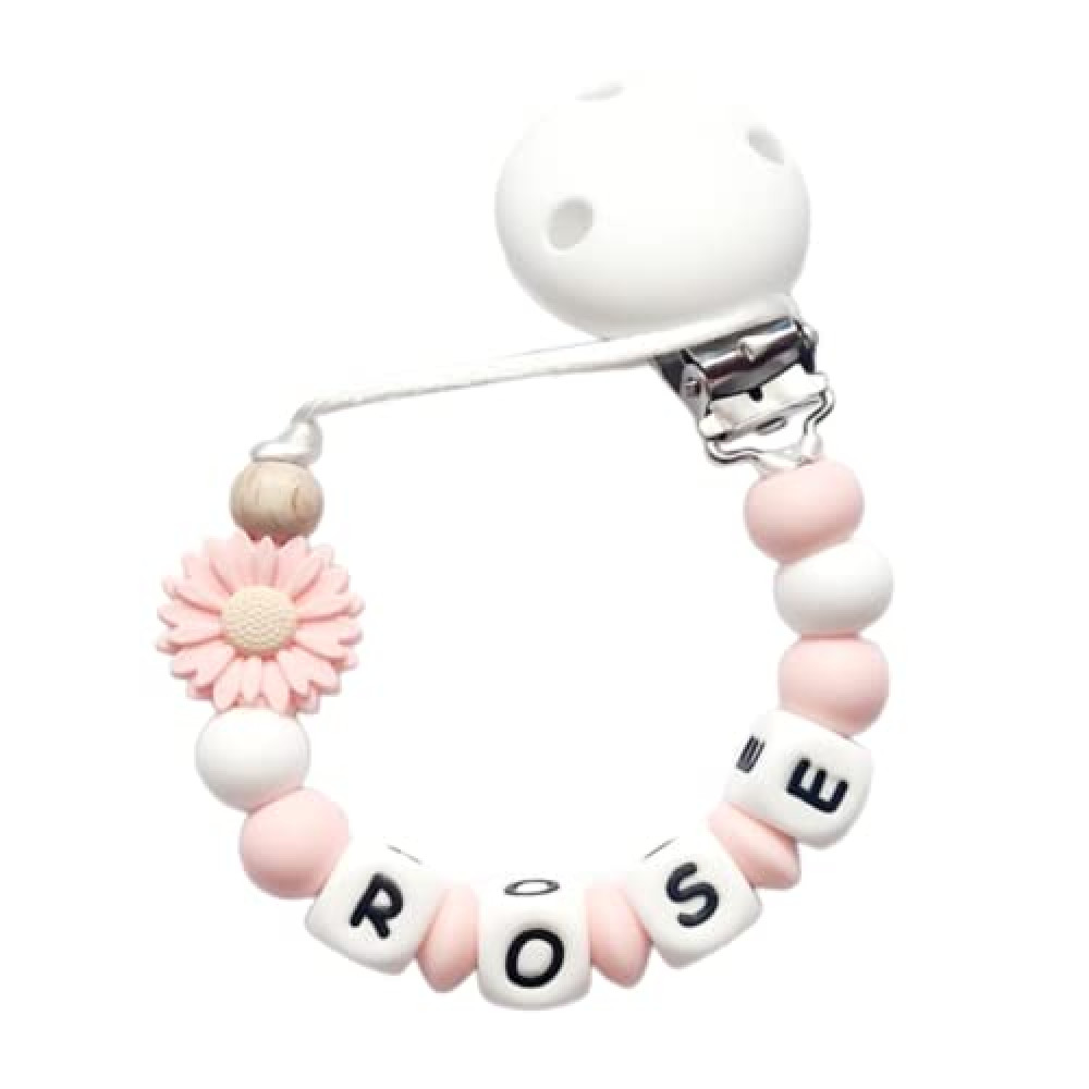 Twinkle Star Baby Custom Flower Dummy Clip (Pink)
