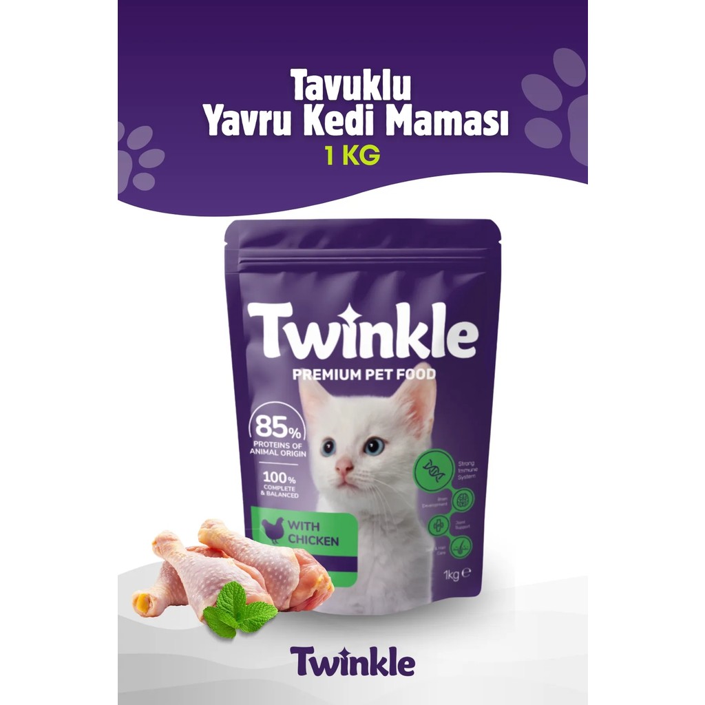 Twinkle Tavuklu Yavru Kedi Maması 1 kg Premium Mama Segmenti Güçlü Bağışıklık Desteği Evcil Hayvan Ürünleri Fiyatı