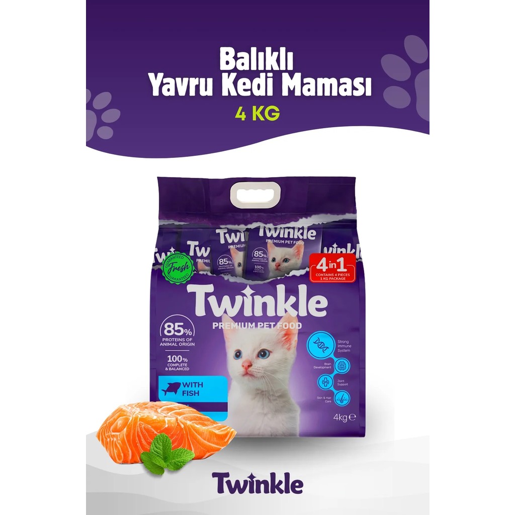 Twinkle Tavuklu Yavru Kedi Maması 4 kg Premium Kalite Tüy ve Deri Sağlığına Destek Evcil Hayvan Ürünleri Fiyatı