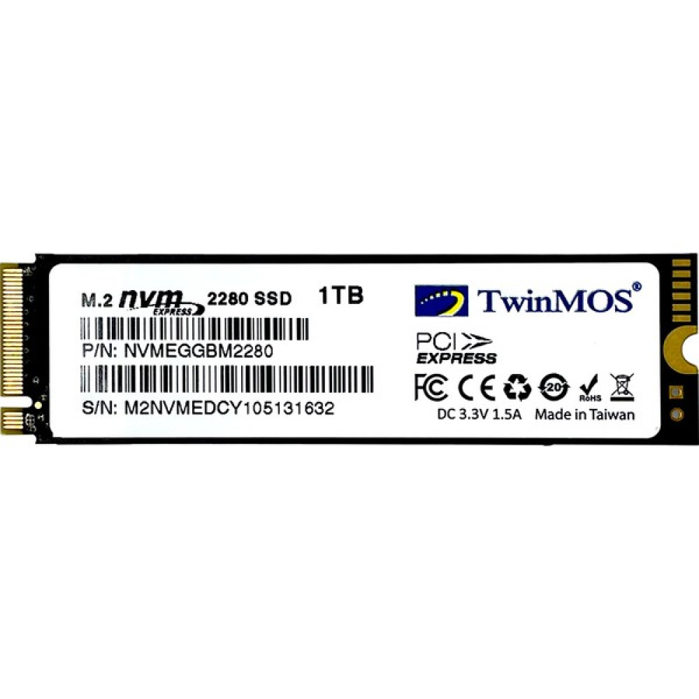 TwinMOS 1TB M.2 PCIe NVMe SSD 2455Mb-1832Mb/s (NVMeGGBM2280) SSD / Solid State Drive Fiyatı