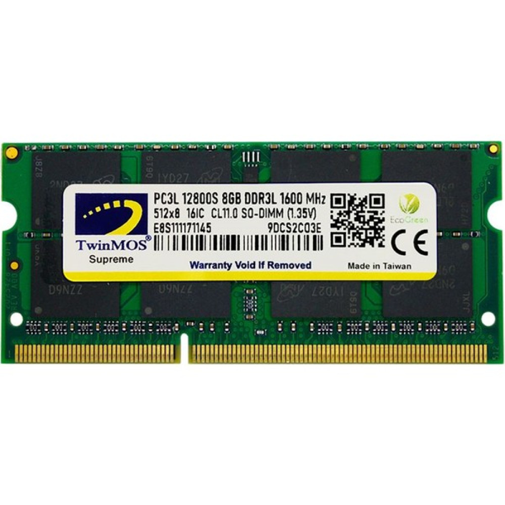TwinMOS DDR3 8GB 1600MHz 1.35V Low Voltage Notebook Ram (MDD3L8GB1600N) RAM Bellekler Fiyatı