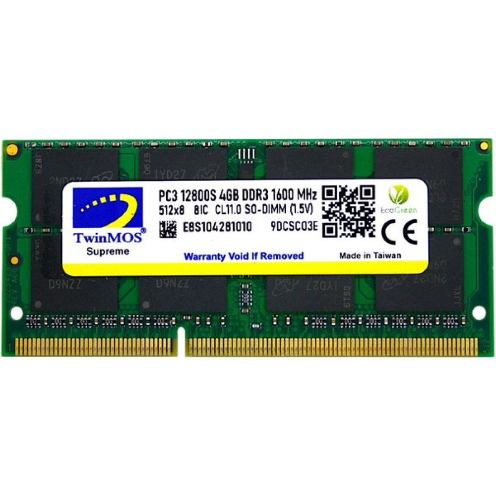 Twinmos MDD34GB1600N, 4gb, Ddr3, 1600MHZ, 1.5V Notebook Ram RAM Bellekler Fiyatı
