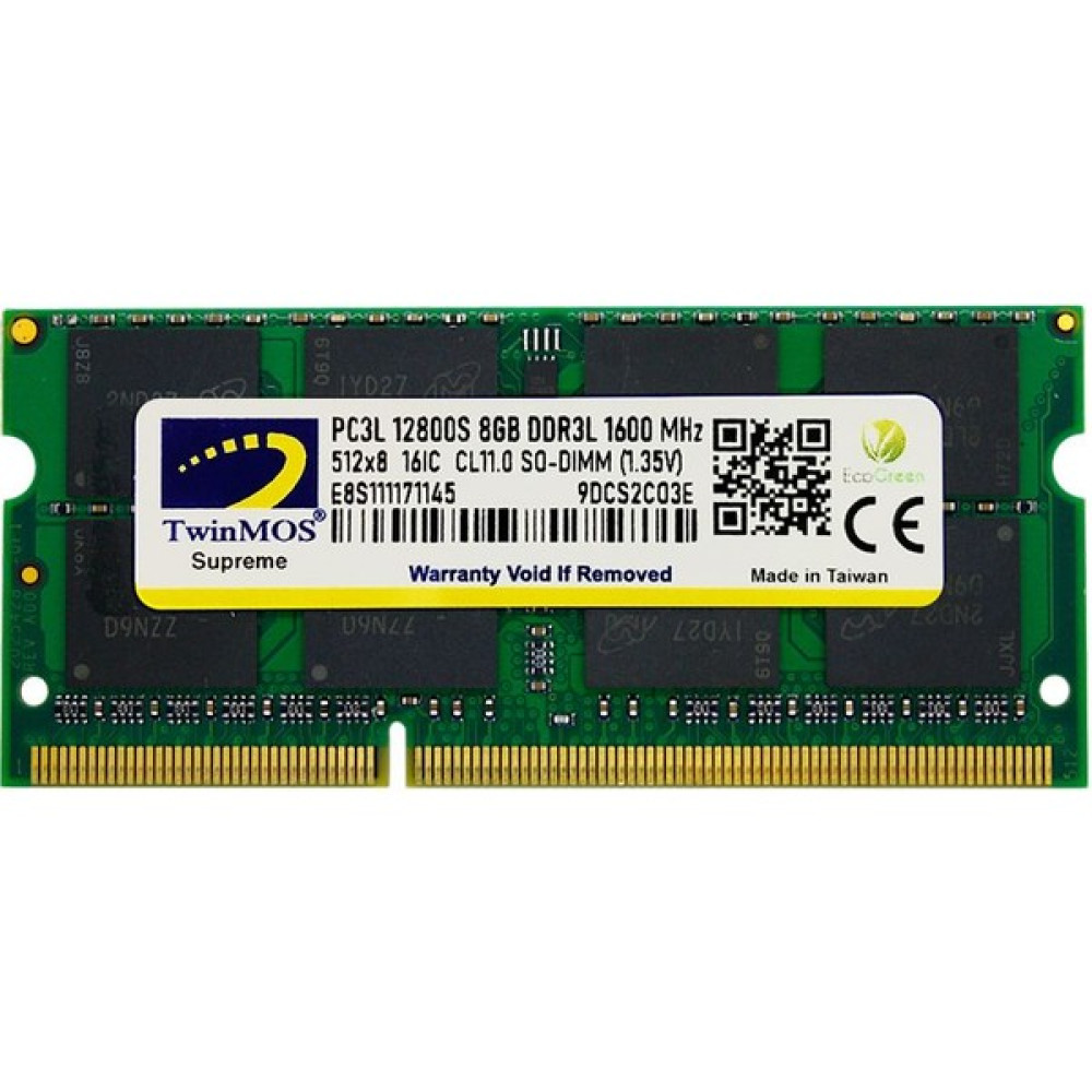 Twinmos MDD3L8GB1600N, 8gb, Ddr3, 1600MHZ, 1.35V Notebook Ram RAM Bellekler Fiyatı