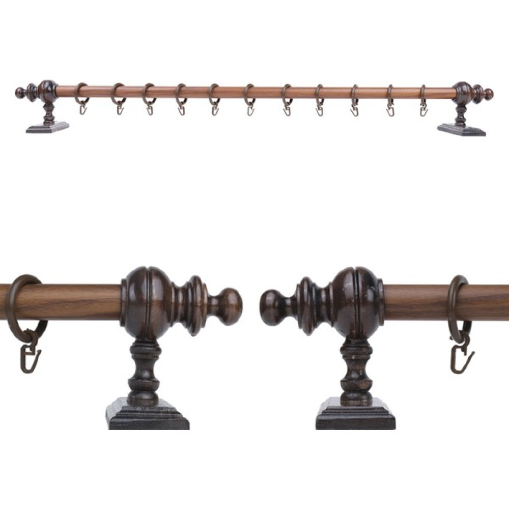 Twins Decorative Gifts Ceviz Raysız Ahşap Rustik Perde Askısı - 100 CM Perde Aksesuarı Fiyatı