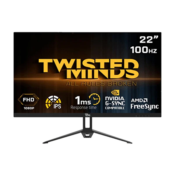 Twisted Minds Tm22Fhd100Ips 22" 1 MS 100 Hz Hdmi VGA FreeSync/G-Sync IPS FHD Çerçevesiz Oyuncu Monitörü Monitör Fiyatı