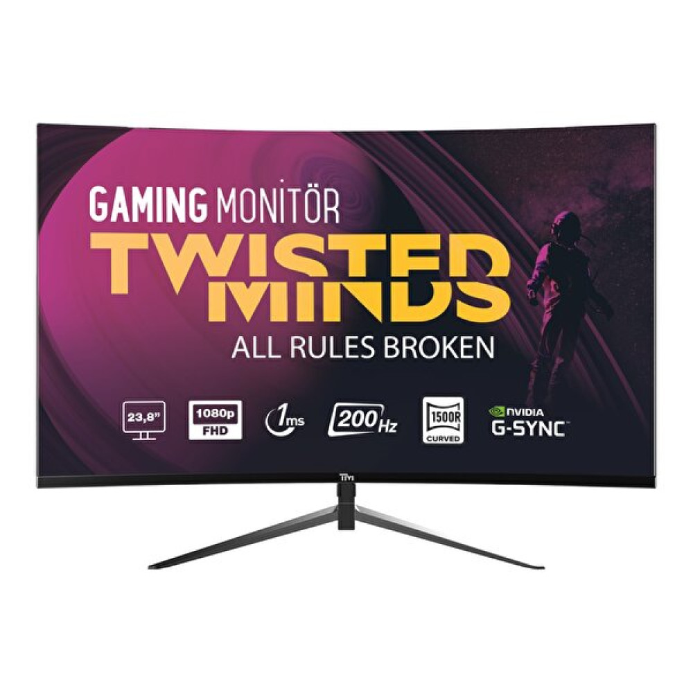 Twisted Minds Tm24Rfa-2 23.8" 200 Hz 1 MS Hdmi DP Kavisli Adaptive Sync Çerçevesiz FHD Gaming Monitör Monitör Fiyatı