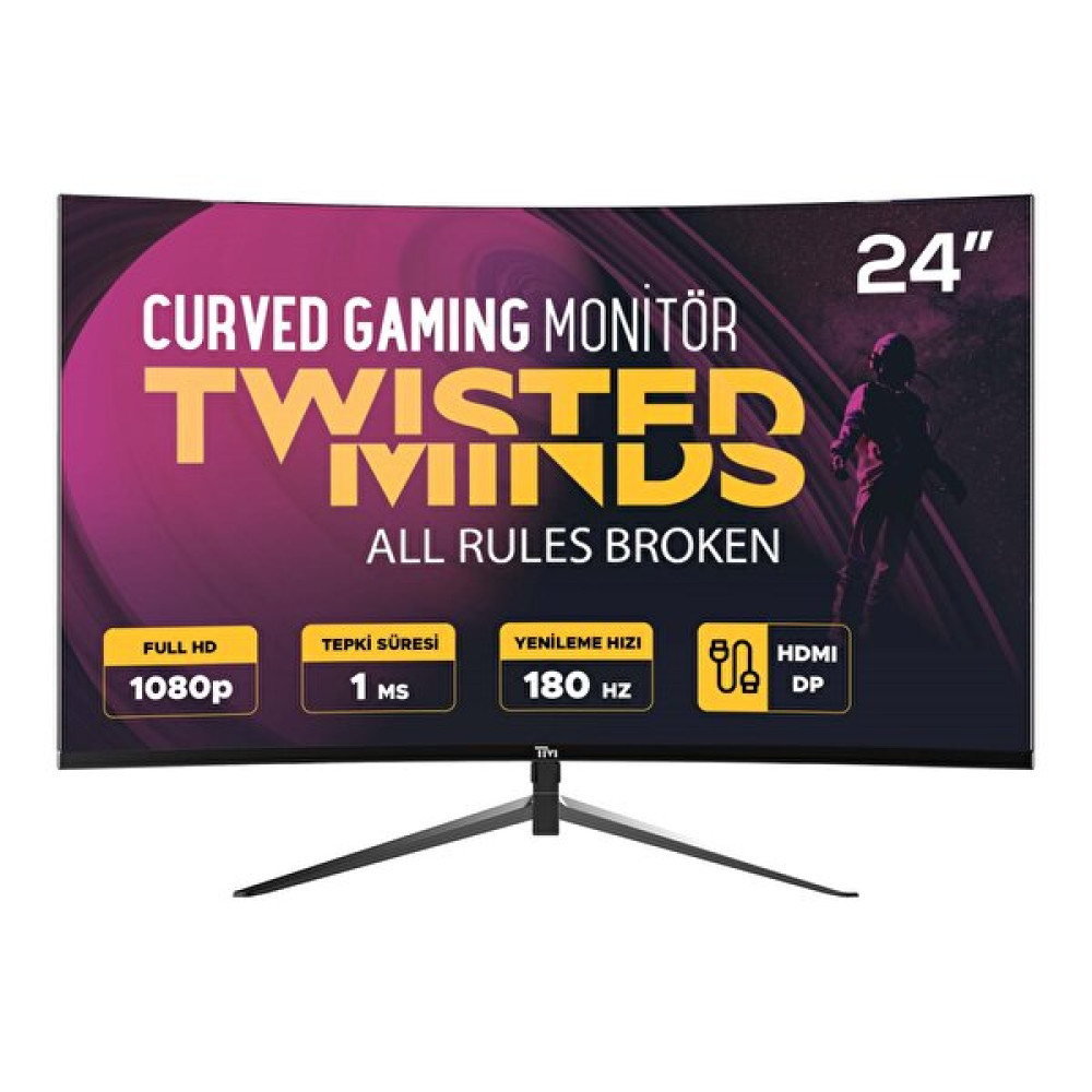 Twisted Minds Tm24Rfa 23.6" FHD 180 Hz 1 ms Hdmi DP Kavisli Adaptive Sync Çerçevesi̇z Gaming Moni̇tör Monitör Fiyatı