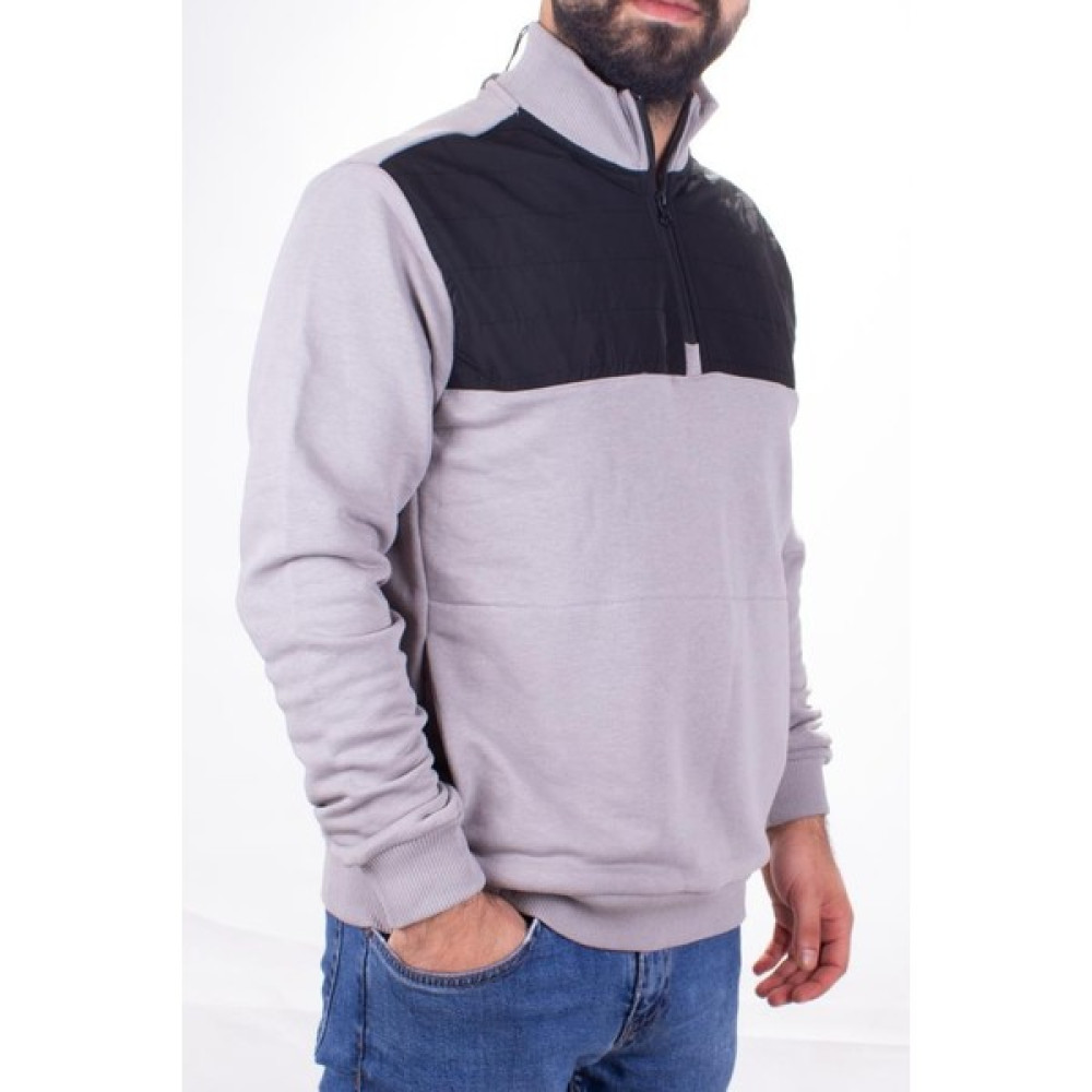 Twister 1908 Gri Yarım Fermuarlı Dik Yaka Erkek Sweatshirt Erkek Sweatshirt Fiyatı