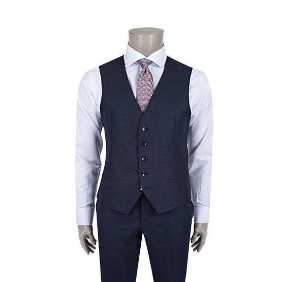 Twn 3EFY5KV67559M101 Lacivert Slim Fit Armürlü Yelekli Takım Elbise