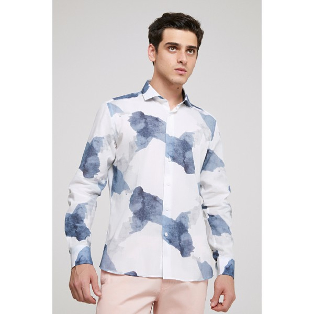 Twn Slim Fit Karma Renk Baskılı Gömlek 2EC02X204288M Erkek Gömlek Fiyatı