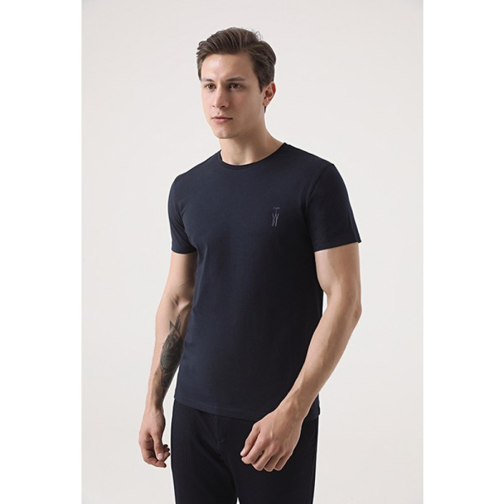 Twn Slim Fit Lacivert Düz Örgü T-Shirt 0EC148551753M Erkek T-shirt Fiyatı