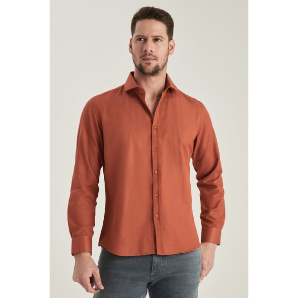 Twn Slim Fit Turuncu Oxford Gömlek 6EF02ORT00288 Erkek Gömlek Fiyatı