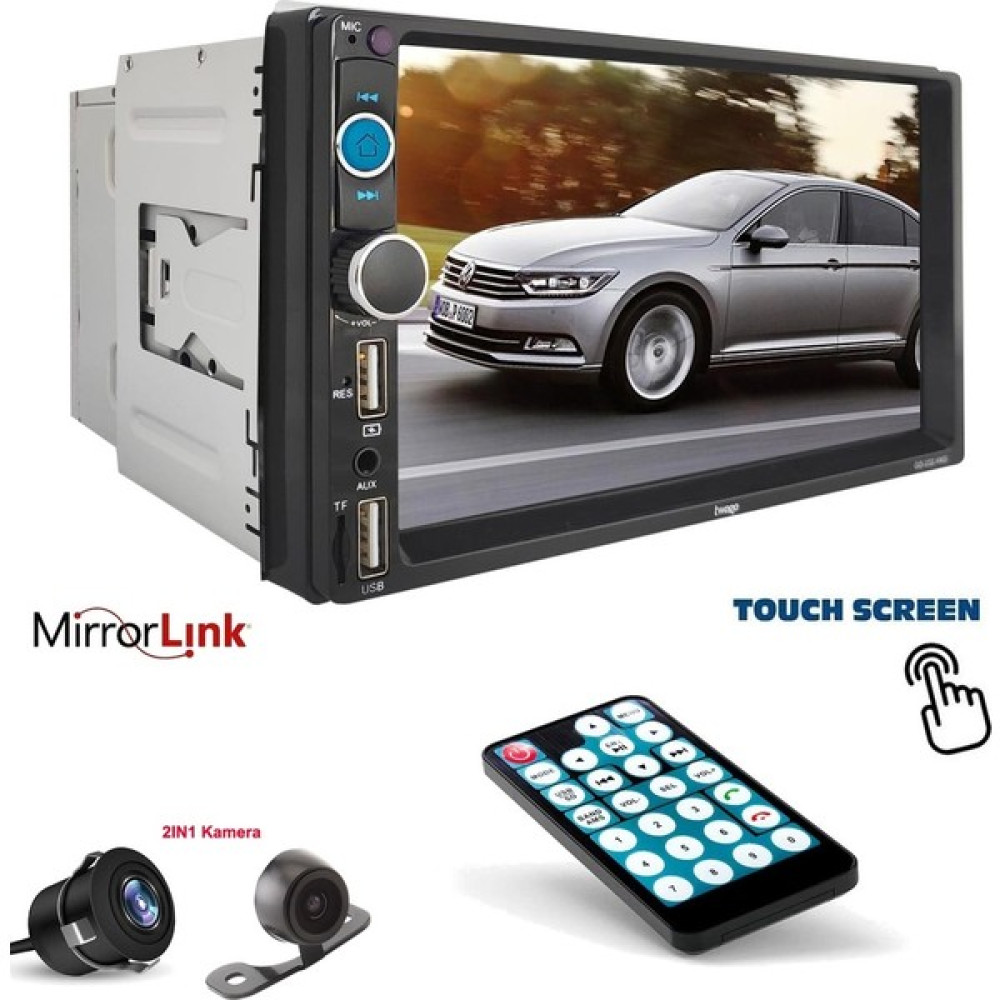 Twogo Double Teyp 7inch 4X50W Mirorlink Twogo GO-3355 Oto Teypleri Fiyatı