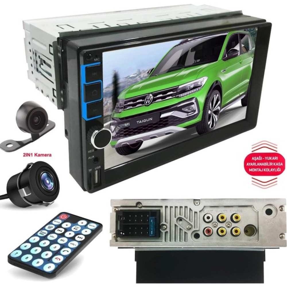 Twogo Tofaş Double Teyp 7inch 4X50W Ayarlanabilir Mirorlink Twogo Go-Şahin Oto Teypleri Fiyatı
