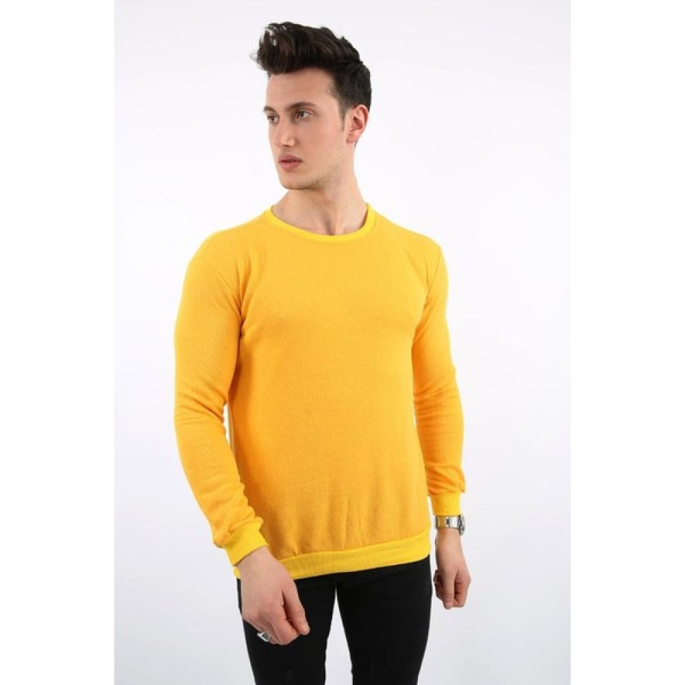 Twovol Düz O Yaka Sarı Sweat Erkek Sweatshirt Fiyatı