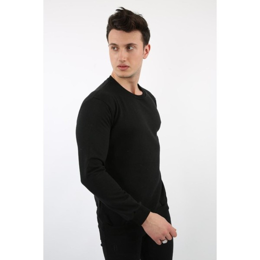 Twovol Düz O Yaka Siyah Sweat Erkek Sweatshirt Fiyatı