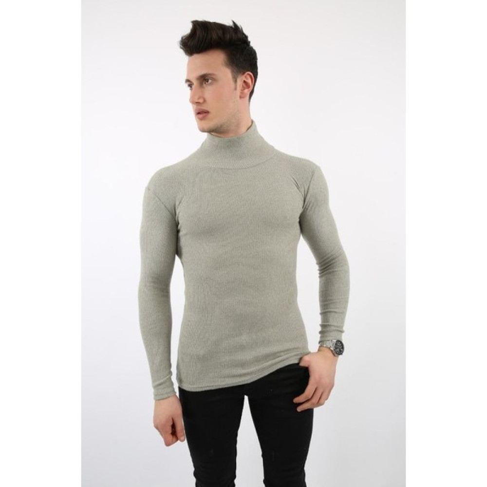 Twovol Likralı Boğazlı Koyu Taş Sweat Erkek Sweatshirt Fiyatı