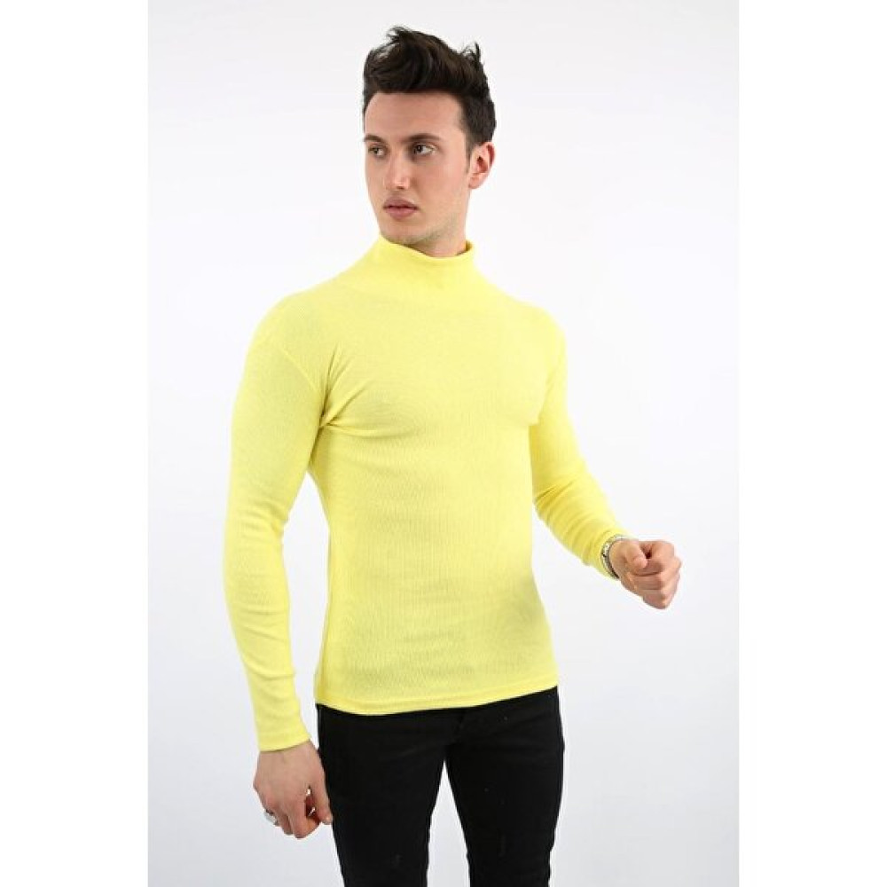 Twovol Likralı Boğazlı Limon Sweat Erkek Sweatshirt Fiyatı