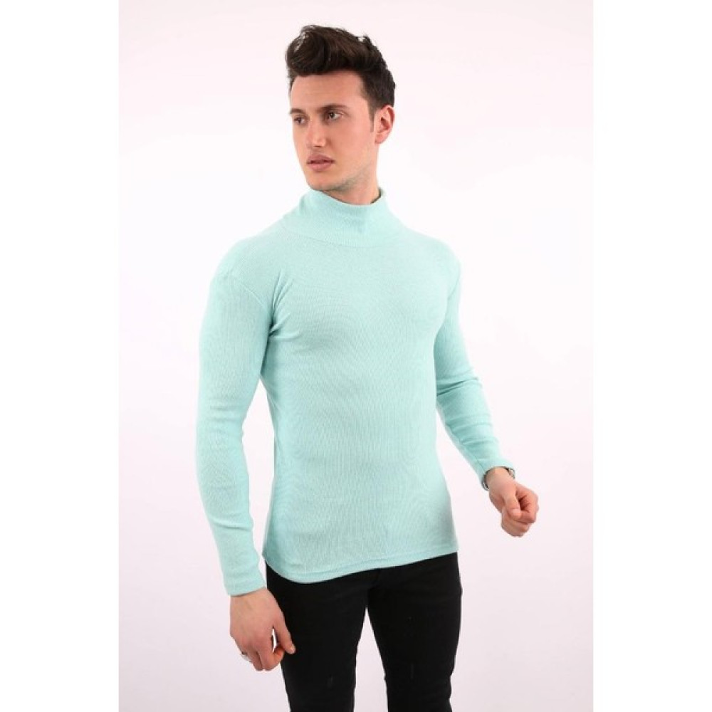 Twovol Likralı Boğazlı Mint Sweat Erkek Sweatshirt Fiyatı