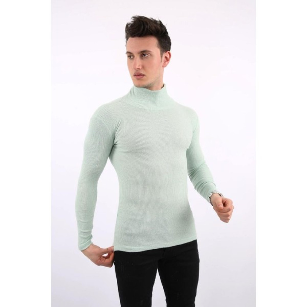 Twovol Likralı Boğazlı Su Yeşili Sweat Erkek Sweatshirt Fiyatı