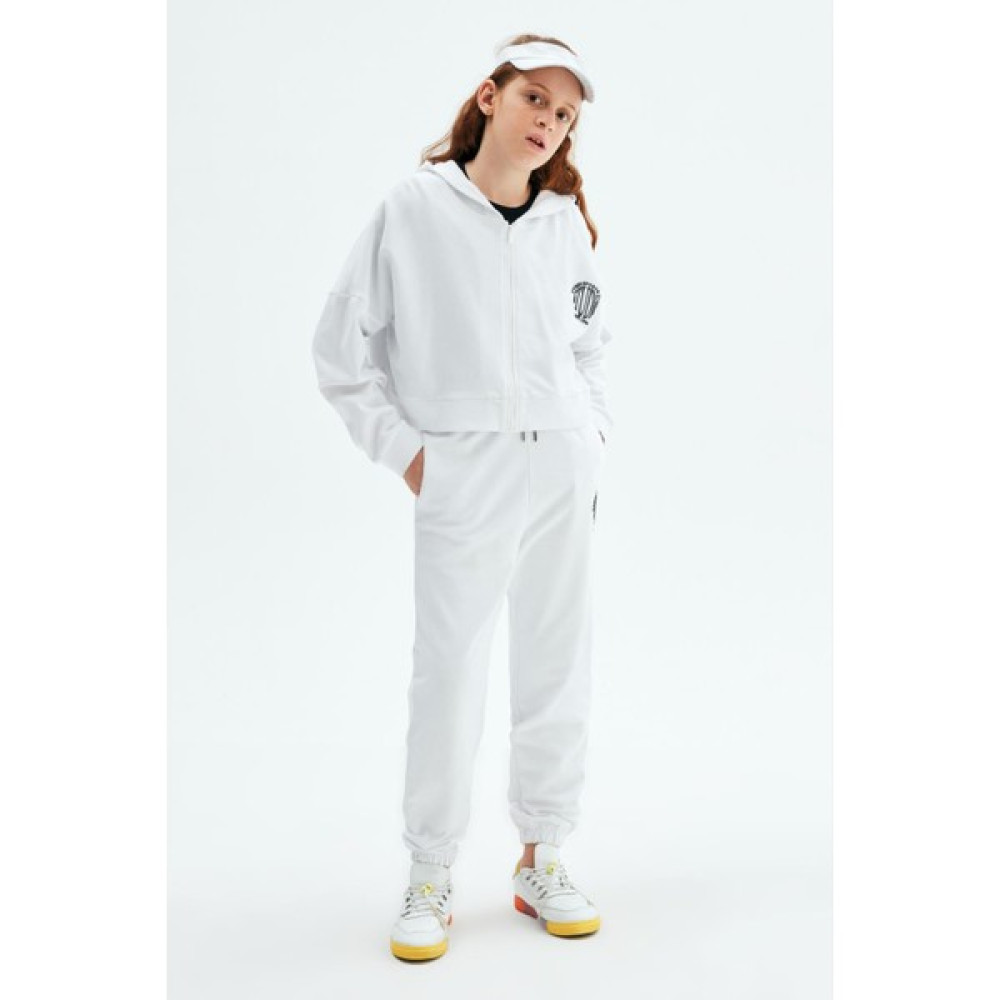 Tyess Kız Çocuk Beyaz Eşofman Üstü 23PSSTJ4407 Kız Çocuk Sweatshirt Fiyatı