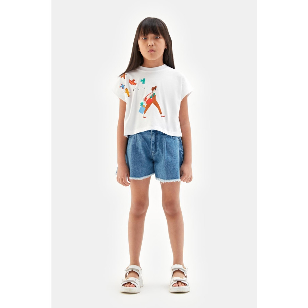 Tyess Kız Çocuk Beyaz Tshirt 4 YAŞ Beden Bayan T-shirt Fiyatı