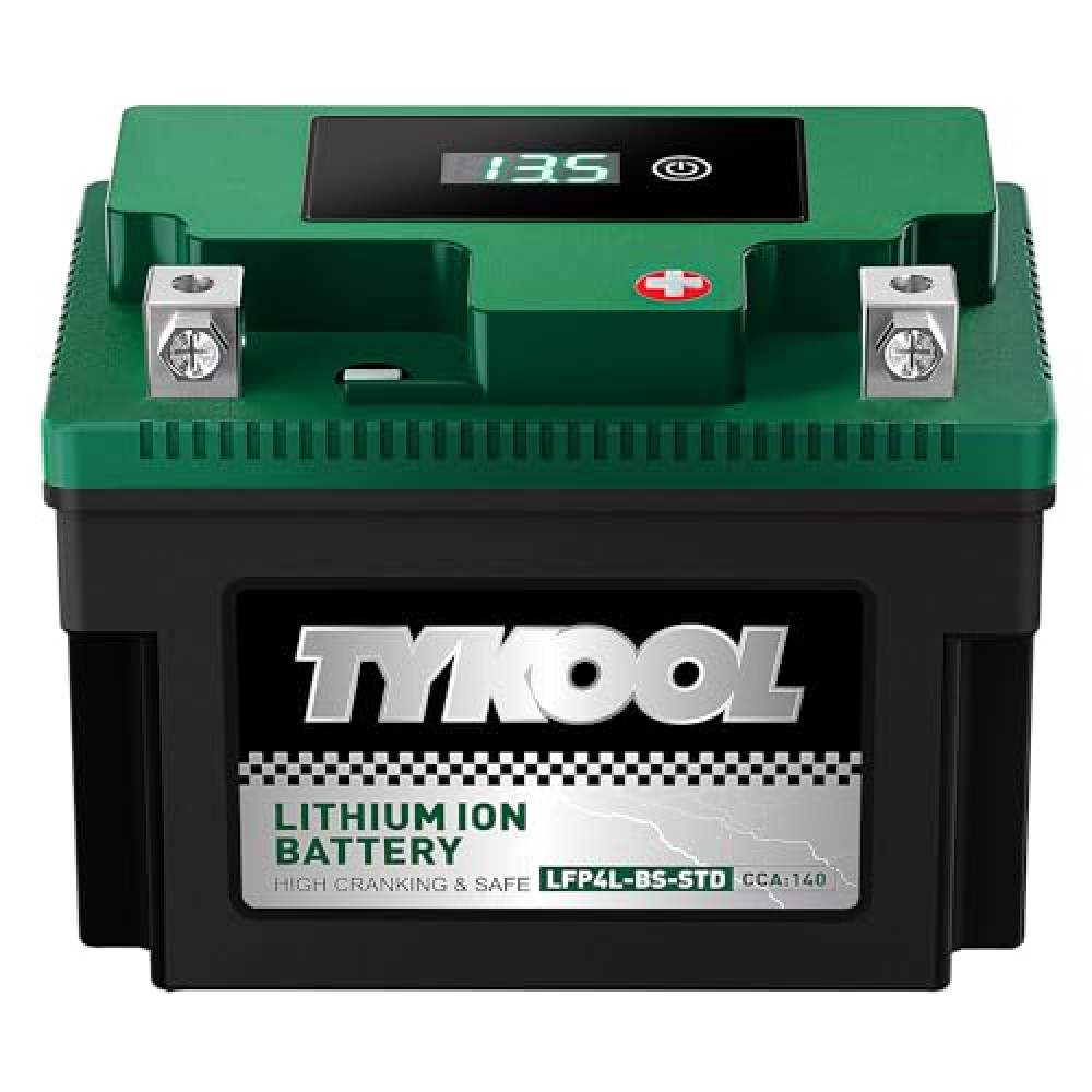 TYKOOL YTX4L-BS,YTZ5S,140A, 2X Cranking Amps,5X Longer Life, LiFePO4 Lithium Motorcycle Battery,12v 3Ah,Fits for ATV,Honda Grom,Dirt bikes,Quad,4 wheeler,Scooter,moped,go kart,Walk behind lawn mower