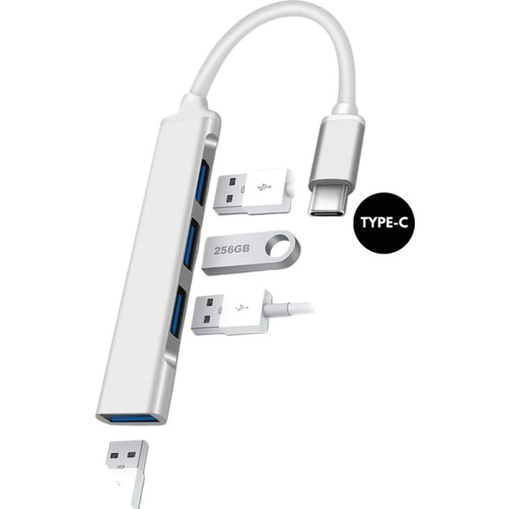 Type-C To USB Hub 4 Port Çoklayıcı Macbook ile Uyumlu Çoğaltıcı Type C To USB Converter Hub Bilgisayar Çevirici ve Adaptörü Fiyatı