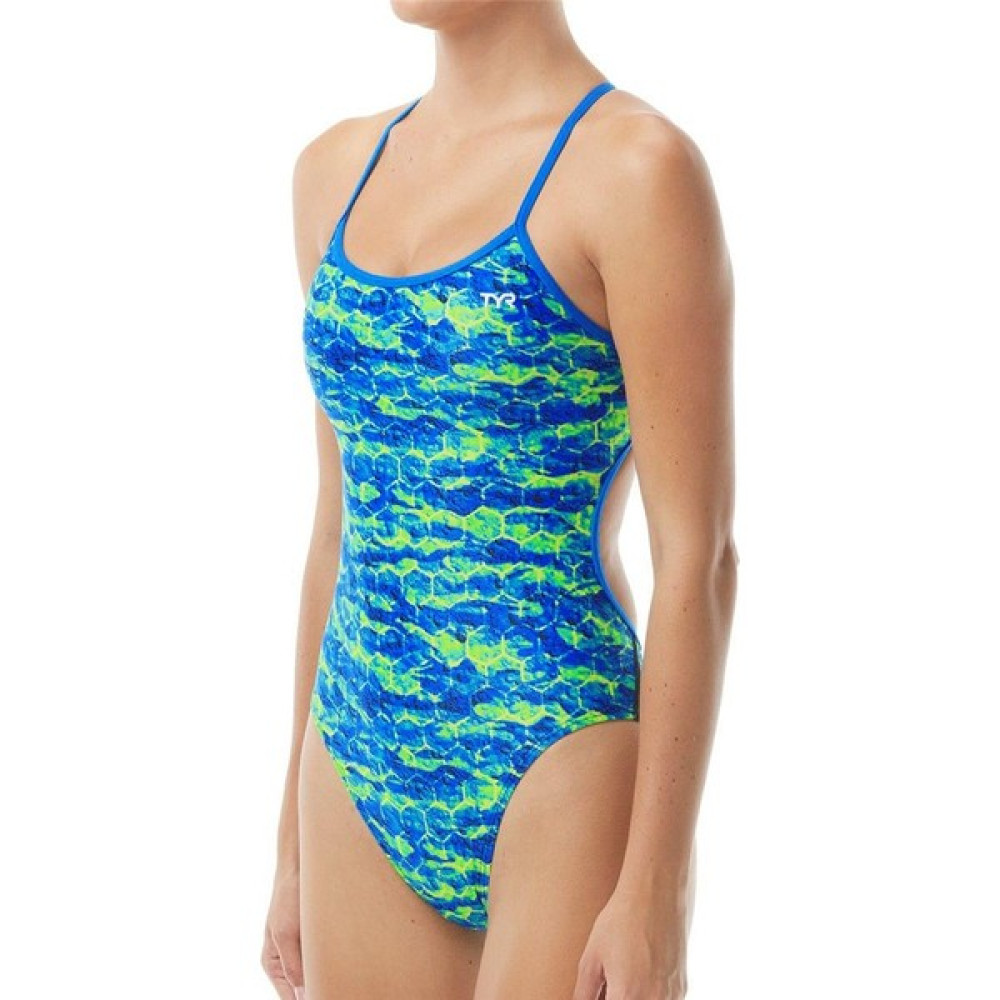 Tyr Durafast Elite Agran Kadın Mayo, Üçlü Bağ Sırt, Mavi/yeşil Desenli - Mavi - Yeşil - 40 Oto Boyaları Fiyatı