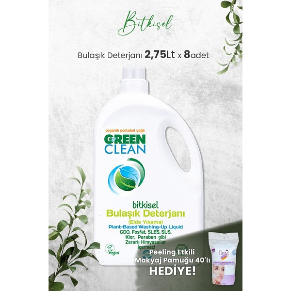 U Green Clean Bitkisel Bulaşık Deterjanı 2,75 Lt x 8 Adet ve Hediyeli Oto Boyaları Fiyatı