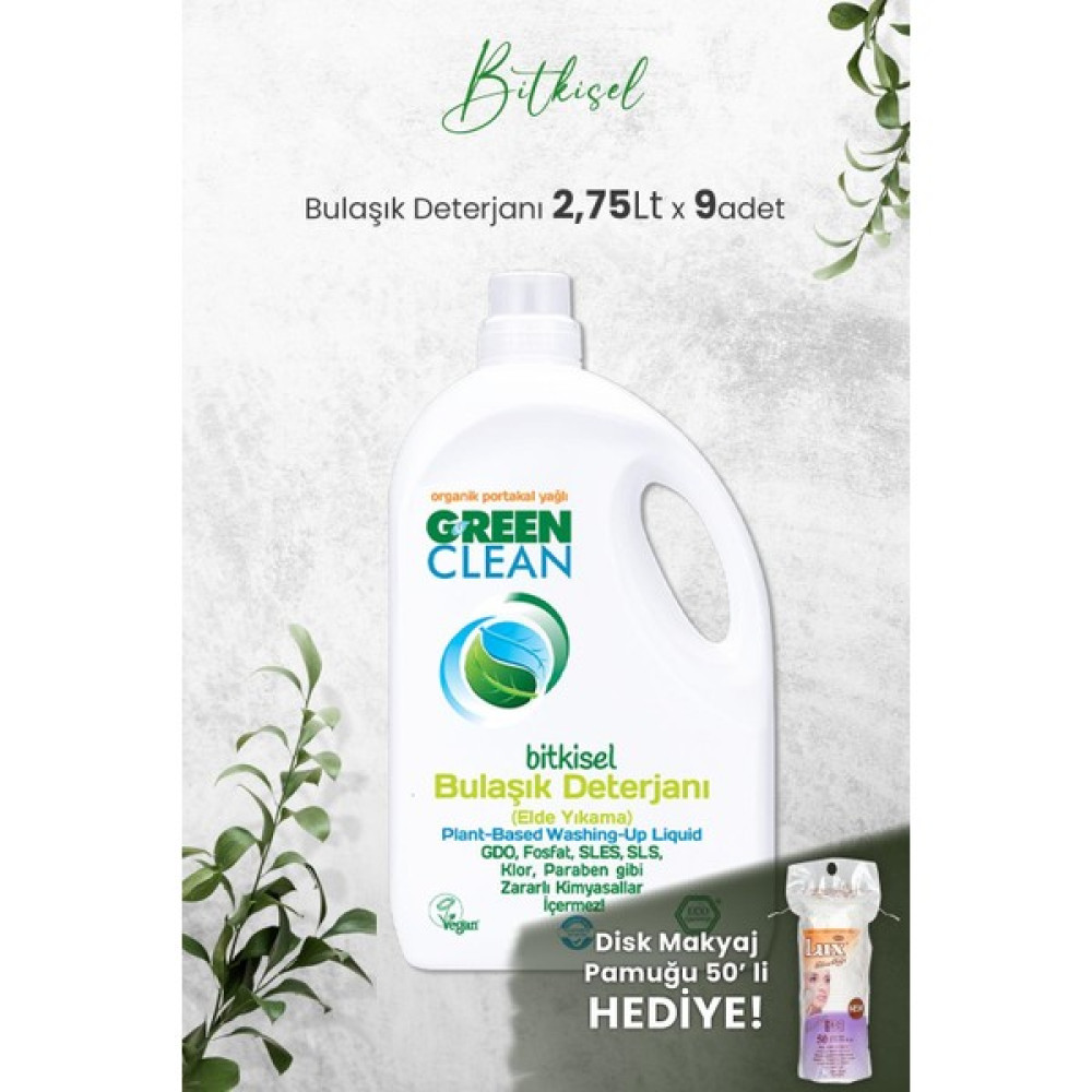 U Green Clean Bitkisel Bulaşık Deterjanı 2,75 Lt x 9 Adet ve Heyecanlı Oto Boyaları Fiyatı
